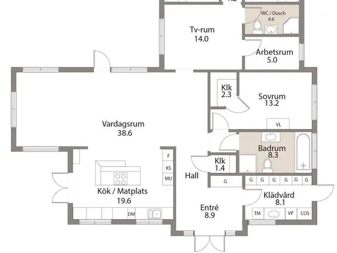 Planritning för Lövdalsvägen 16