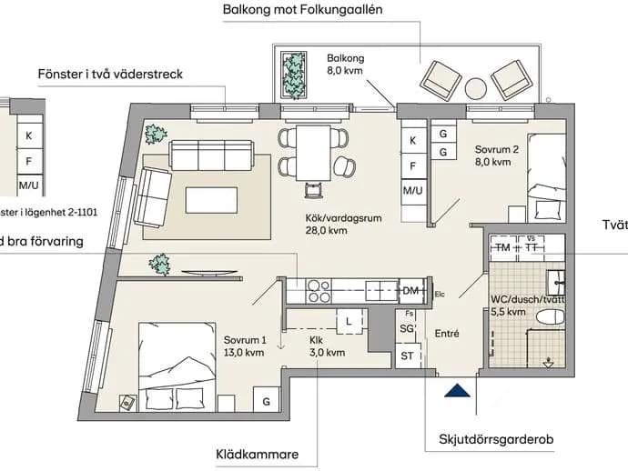 Planritning för Spelargången 1 D