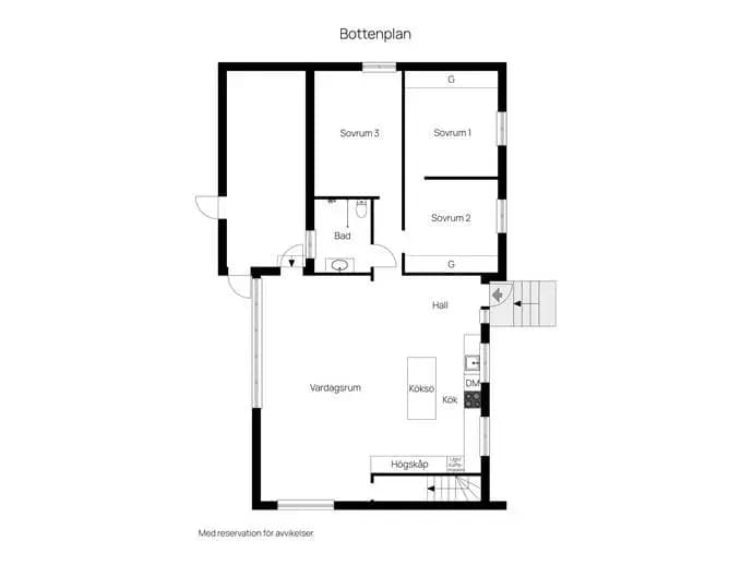 Planritning för Nordvästgatan 37