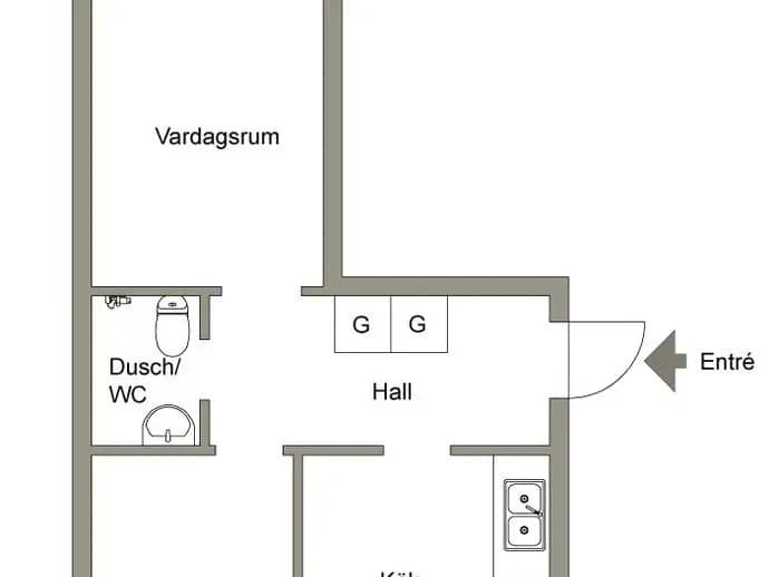 Floor plan for Sjögatan 22B