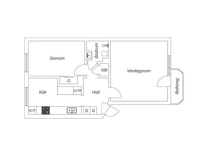Floor plan for Stockholmsvägen 6C