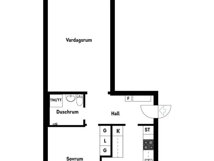 Planritning för Linnévägen 8B