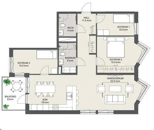 Planritning för Stabsvägen 7a