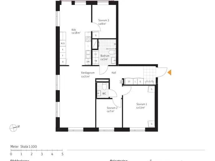 Planritning för Stensundsvägen 6 A