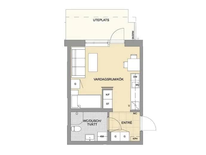 Floor plan for Ester Kvarnströms g 9