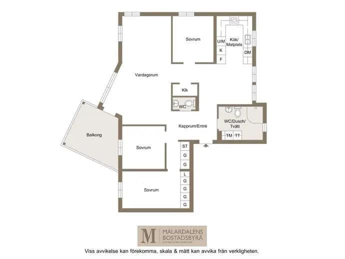 Floor plan for Eleonoragatan 5