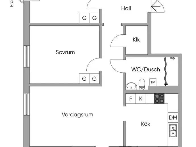 Planritning för Folkungavägen 3C