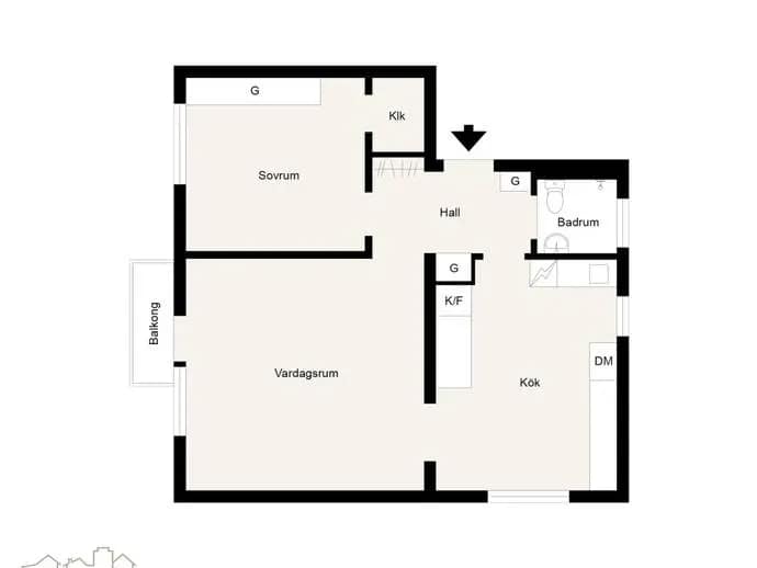 Floor plan for Tegnérgatan 2A