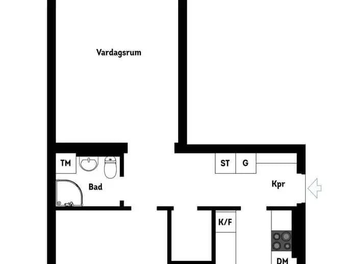 Floor plan for Industrigatan 13C