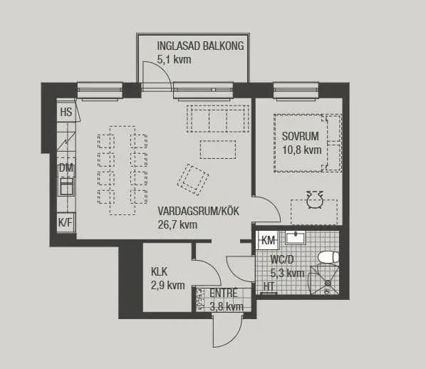 Floor plan for Drottninggatan 21 A