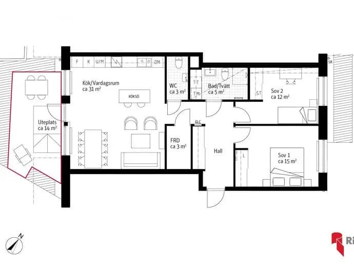Floor plan for Eketångavägen 39 B