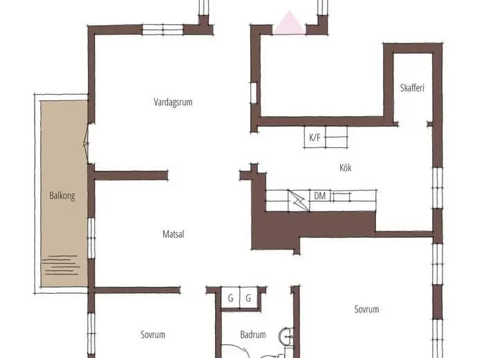 Planritning för Falckens Väg 14