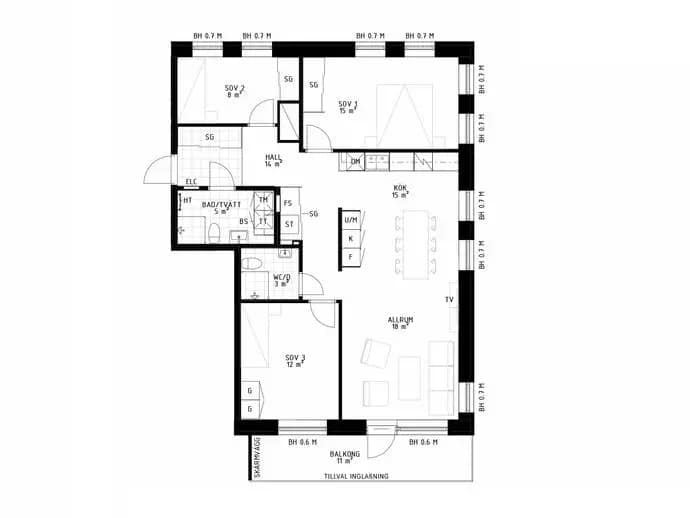 Floor plan for Packhusallén 4 G