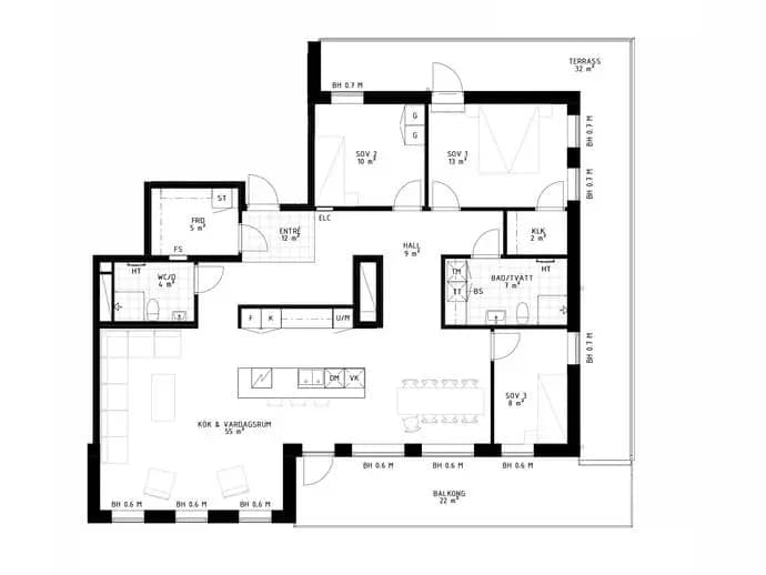 Floor plan for Packhusallén 4 G