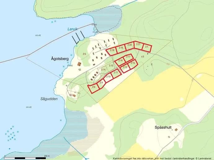 Planritning för Tomter i Sjögerås Ågotsberg
