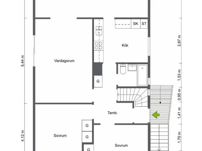 Planritning för Jägaregatan 42