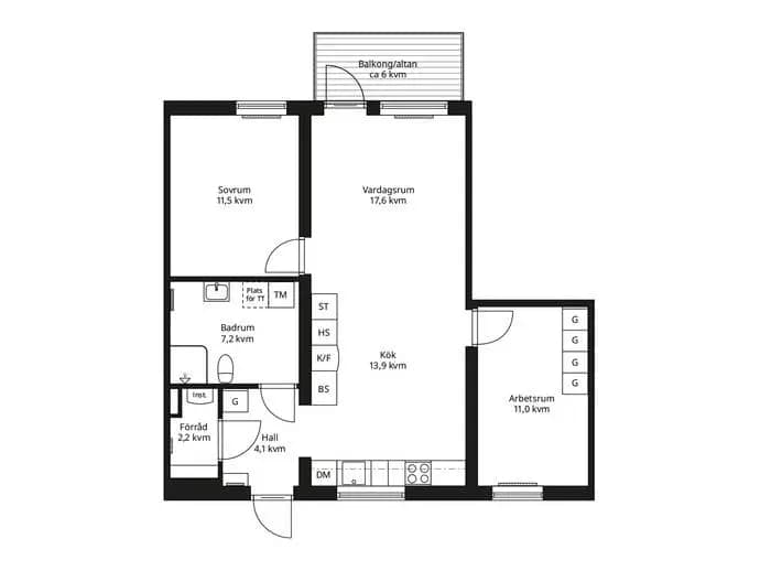 Floor plan for Hälsinggårdsvägen 21 D, lgh 1102