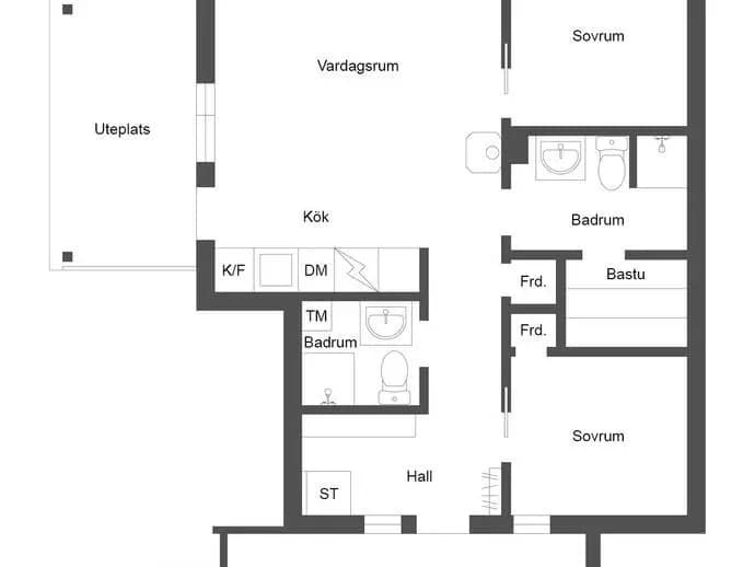 Planritning för Ranchen Fjällbyplatån 209A