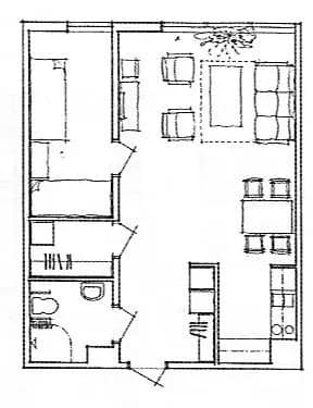 Planritning för Brf. Högfjället. Vecka 16 och 25. Lgh. 1202.