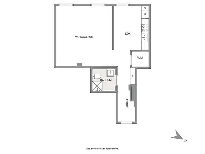 Floor plan for Blindgatan 1F