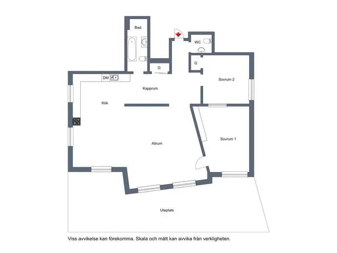 Floor plan for Kungsgårdsvägen 12