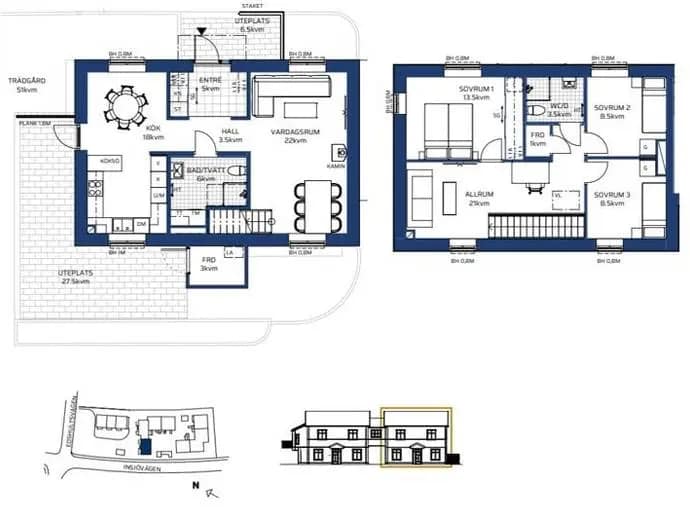 Floor plan for Edshultsvägen 23B