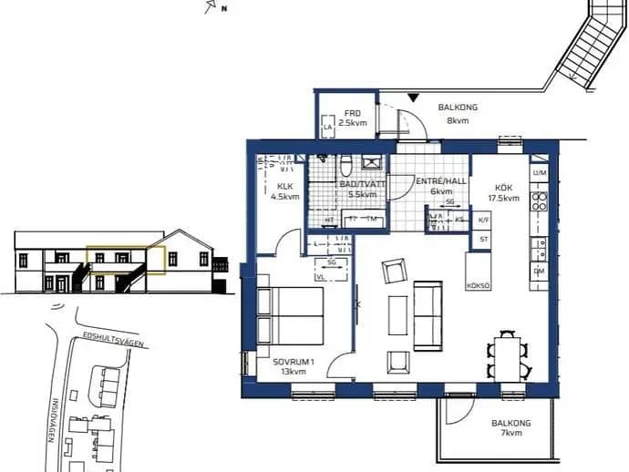 Floor plan for Edshultsvägen 29