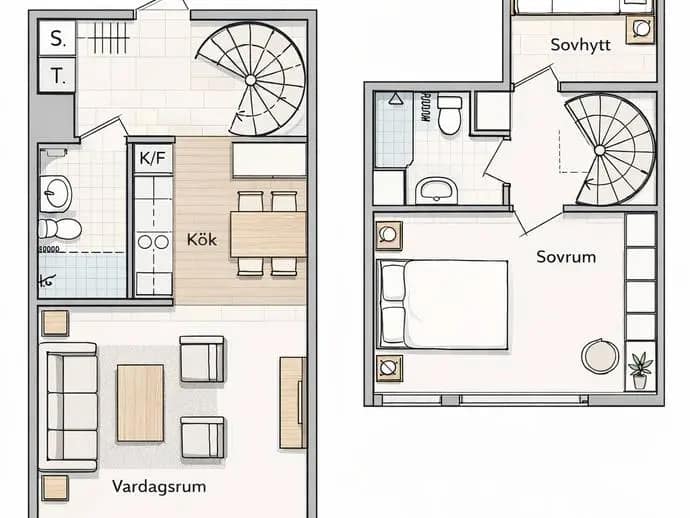 Floor plan for Brf. Högfjället. Vecka 52 och 26. Lgh. 1135.
