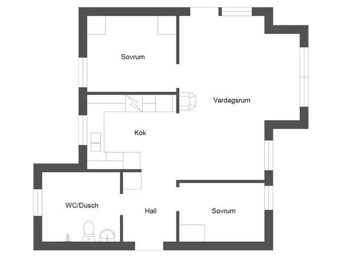 Planritning för Fulufjällsbyn 6B
