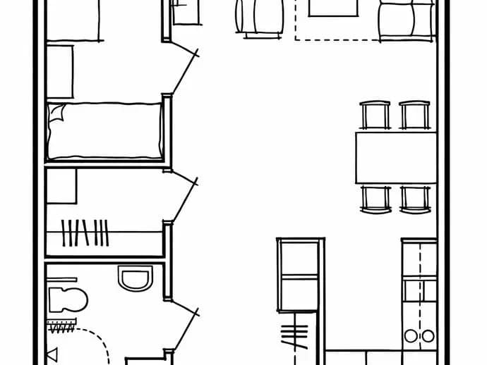 Planritning för Brf. Högfjället vecka 6 och 32, Lgh. 1112. SÄLEN
