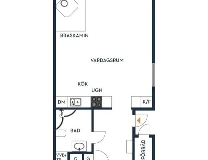Floor plan for Brf. Hemfjällsbyn. Veckorna 16, 44 och 45. Hus 11B. SÄLEN