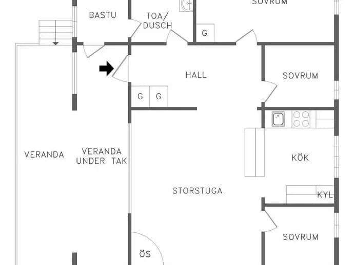Floor plan for Gilleråsvägen 26