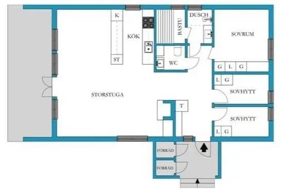 Planritning för Brf. Skogsfåglarna Orren hus 9 vecka 14/16,  SÄLEN.