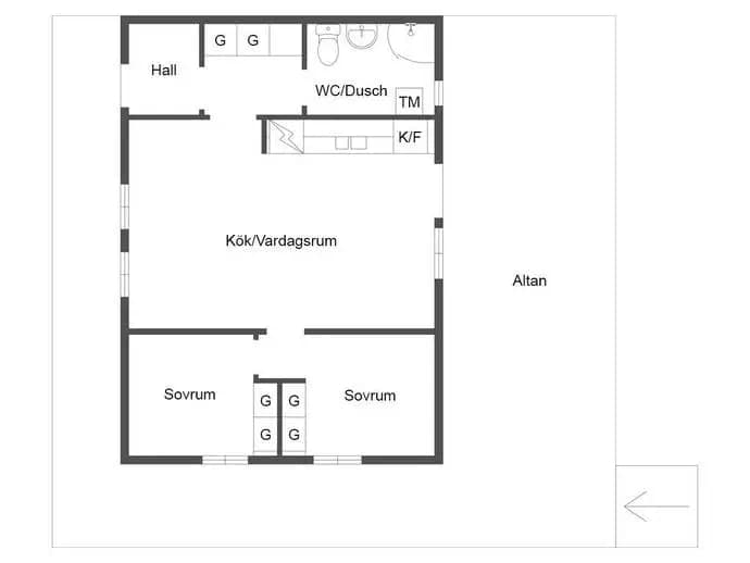 Floor plan for Fjällkransvägen 4B