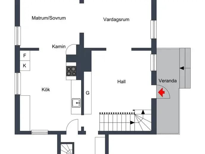 Floor plan for Gråsala 205