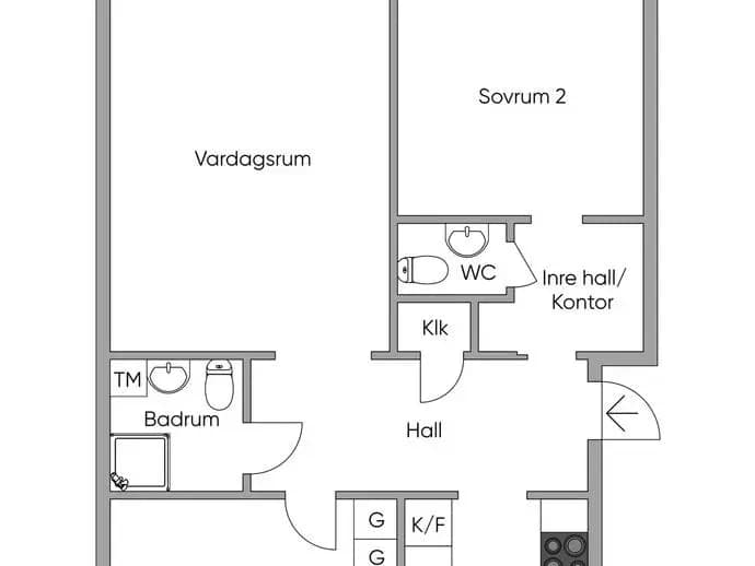 Planritning för Hagavägen 12A