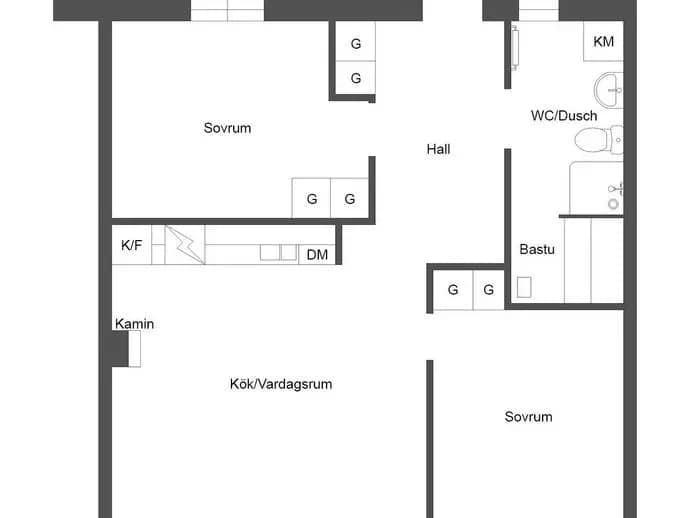Floor plan for Gullbrändsgatan 1218G