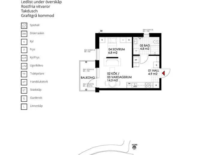 Planritning för Ostindievägen 12