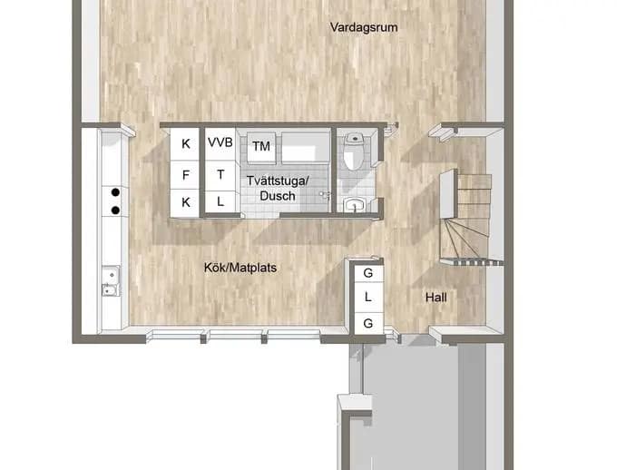 Planritning för Getingstigen 3H