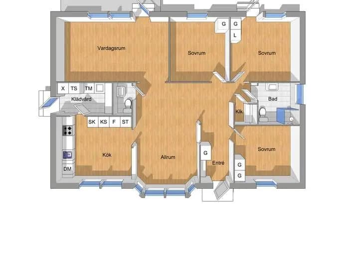 Floor plan for Taggbuskevägen 2