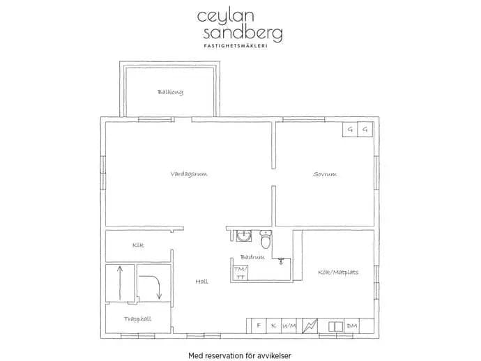 Planritning för Eksjögatan 16 B