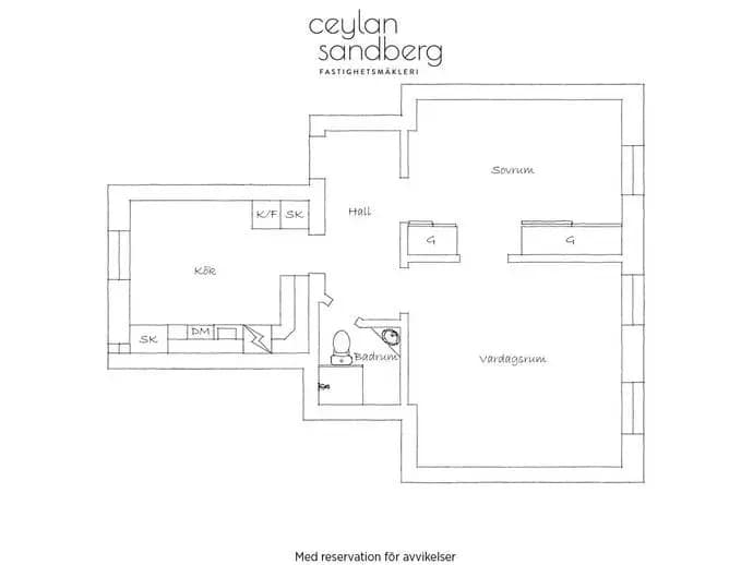 Planritning för Björngatan 18A