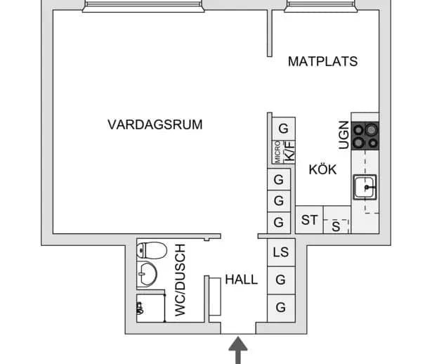 Planritning för Odengatan 35B