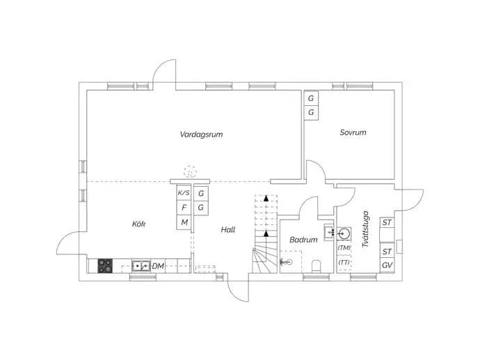 Planritning för Engsstigen 3B