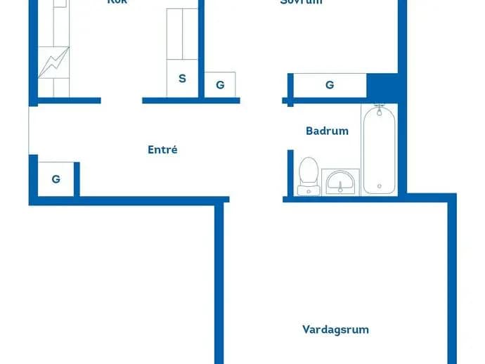 Floor plan for Norralagatan 17B
