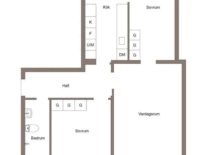 Planritning för Waldenströmsplan 4B
