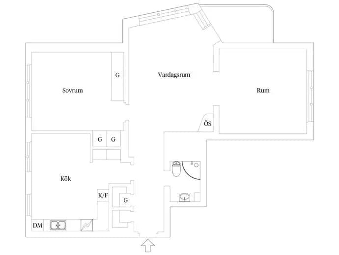 Planritning för Fogdegatan 3
