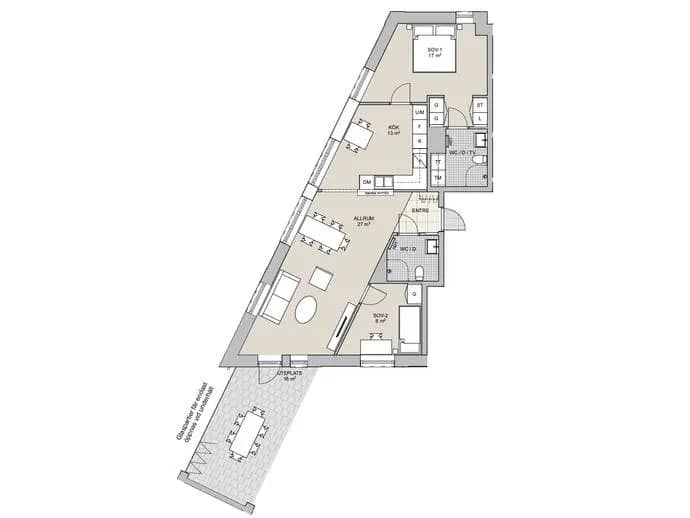 Floor plan for Alna gränd 13