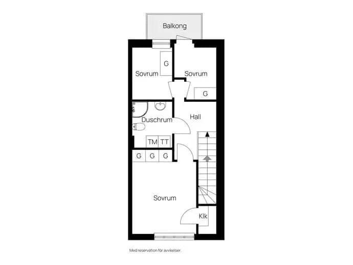Planritning för Kiwigatan 8 B
