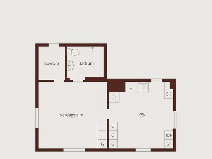 Floor plan for Örebrovägen 19